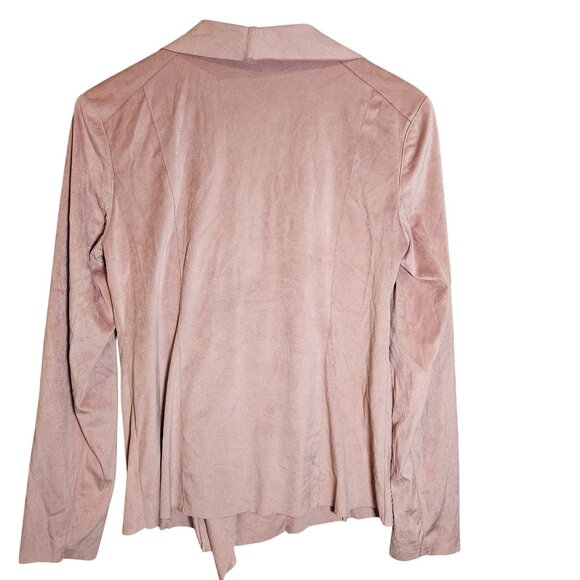 Mote Women's Asymmetrical Zip Jacket Pink L Minimalist Clean Girl Fall Layer - Picture 8 of 8